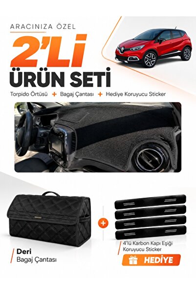 e-biz Renault Captur 1 (2013-2019) Compatible Glove Box Cover + Leather Lugga...
