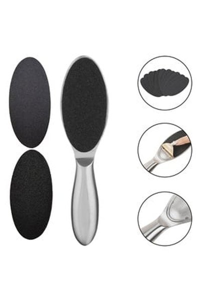 OEM Pila Metalica Argintie cu 2 Laturi & 10 Rezerve pentru Calcaie 23cm