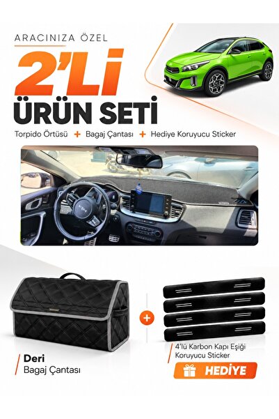 e-biz Kia X-Ceed (2020-2025) Compatible Torpedo Cover + Leather Luggage Bag +...