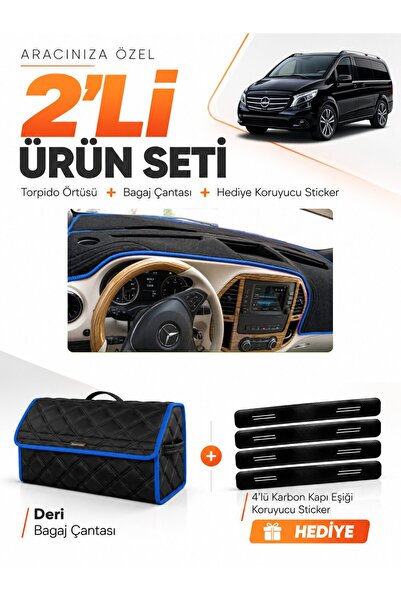 e-biz Mercedes Vi̇to W447 (2014-2021) Compatible Torpedo Cover + Leather Lugg...