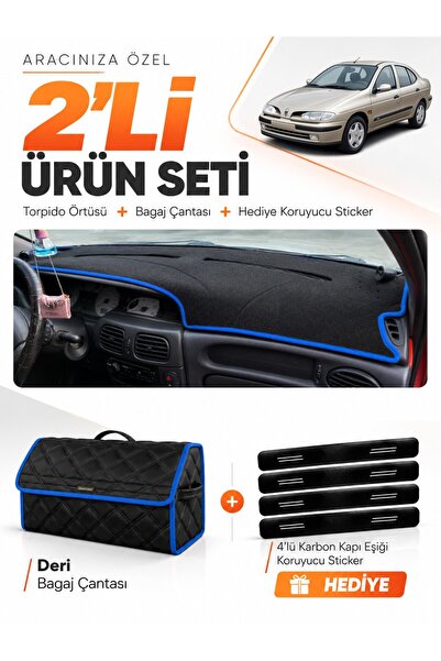 e-biz Renault Megane 1 (1995-2003) Compatible Glove Box Cover + Leather Trunk...