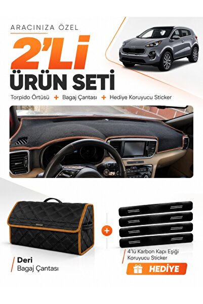 e-biz Kia Sportage (2018-2021) Compatible Torpedo Cover + Leather Luggage Bag...
