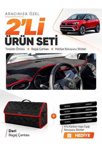 e-biz Opel Crossland (2020-2024) Compatible Dashboard Cover + Leather Trunk B...