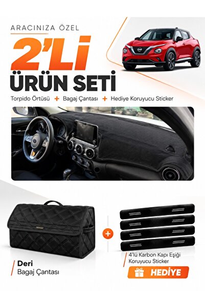e-biz Nissan Juke (2020-2023) Compatible Glove Box Cover + Leather Trunk Bag ...