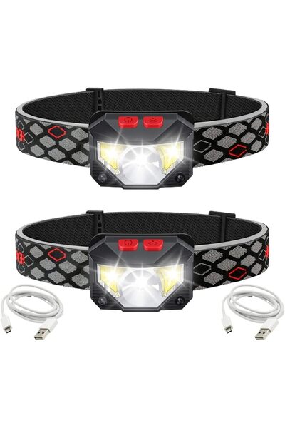 urevo 800 Lumen Ultra-Light Rechargeable LED Headlamp with Red and White Ligh...