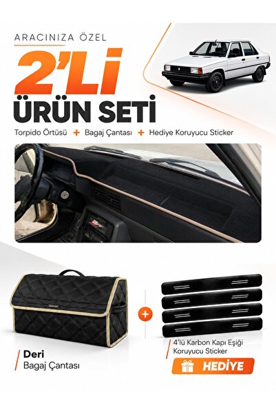 e-biz Renault 9 Spri̇ng (1991-1996) Compatible Torpedo Cover + Leather Luggag...
