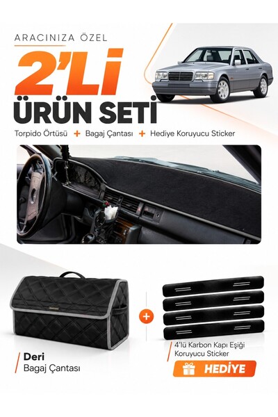 e-biz Mercedes W124 (1984-1995) Compatible Dashboard Cover + Leather Trunk Ba...