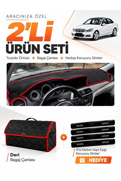 e-biz Mercedes W204 C180 (2007-2014) Compatible Glove Box Cover + Leather Tru...
