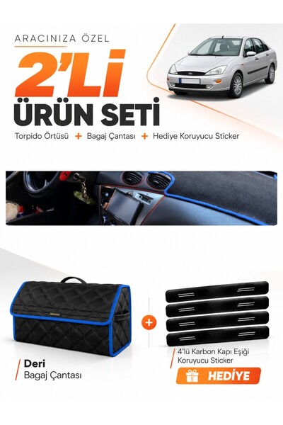 e-biz Ford Focus 1 (1998-2005) Compatible Dashboard Cover + Leather Trunk Bag...