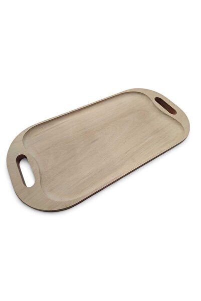ArtKer Platou de servire din lemn de fag, ArtKer, cu mâner, dimensiuni 50x25cm