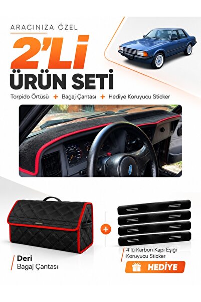e-biz Ford Taunus (1985-1994) Compatible Glove Box Cover + Leather Trunk Bag ...
