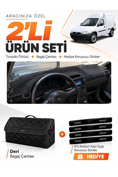 e-biz Opel Combo B (1992-2000) Compatible Glove Box Cover + Leather Trunk Bag...