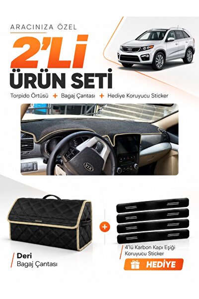e-biz Kia Sorento (2009-2014) Compatible Torpedo Cover + Leather Trunk Bag + ...