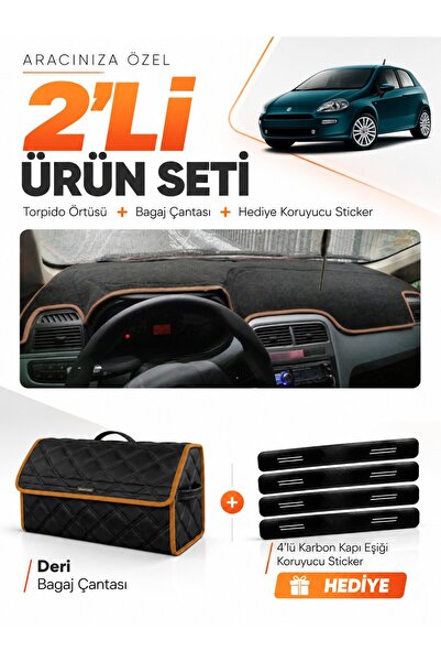 e-biz Fiat Punto Grande (2005-2018) Compatible Dashboard Cover + Leather Trun...
