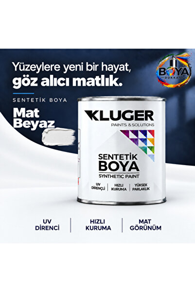 SENTETİK YAĞLI BOYA MAT BEYAZ - METAL BOYASI - AHŞAP BOYASI - DEMİR BOYASI 0,75KG