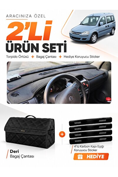 e-biz Opel Combo C (2001-2011) Compatible Dashboard Cover + Leather Trunk Bag...