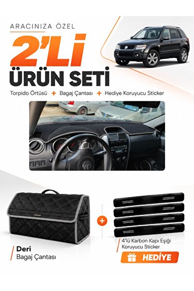 e-biz Suzuki Grand Vitara (2006-2012) Compatible Dashboard Cover + Leather Tr...