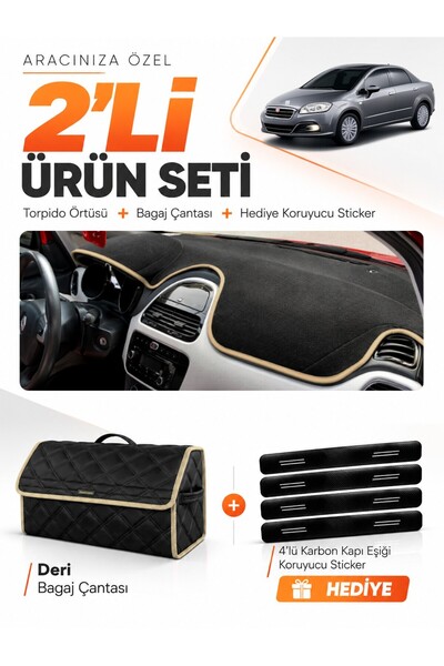 e-biz Fiat Linea Urban (2015-2021) Compatible Dashboard Cover + Leather Trunk...