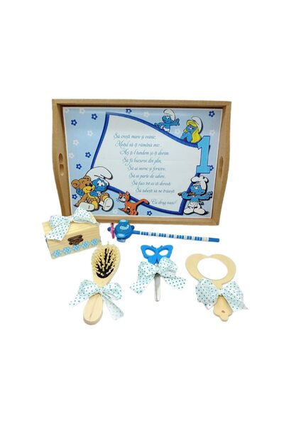 OEM Set de 6 tăvițe personalizate Smurfs 1 pentru tuns/înghețată