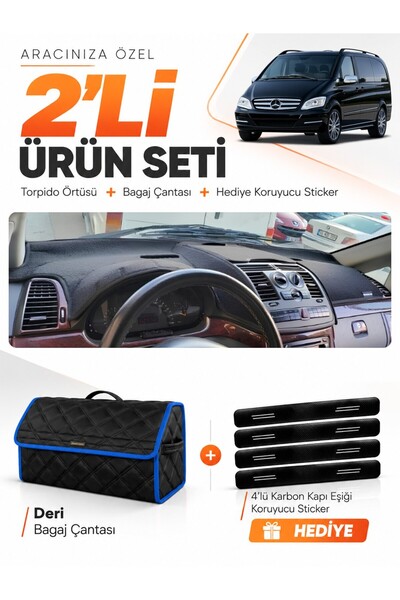 e-biz Mercedes Viano W639 (2003-2014) Compatible Glove Box Cover + Leather Tr...