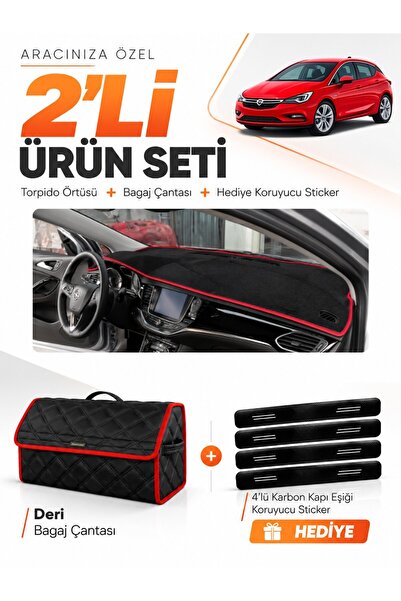 e-biz غطاء توربيدو متوافق مع OPEL ASTRA K (2015-2021) + حقيبة أمتعة جلدية + م...