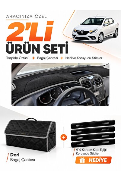e-biz Renault Symbol Short Type 1 (2013-2021) Compatible Torpedo Cover + Leat...