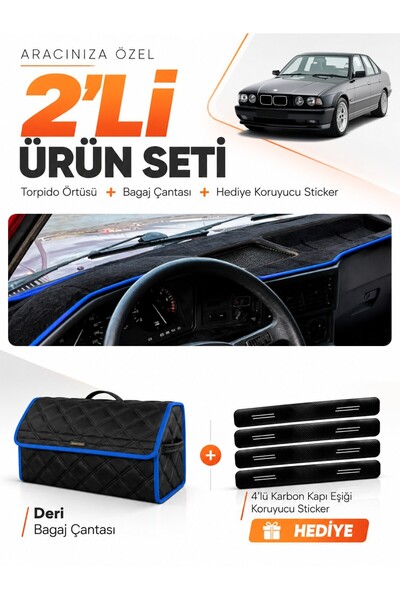 e-biz Bmw E34 (1988-1996) Compatible Without Airbags Glove Box Cover + Leathe...