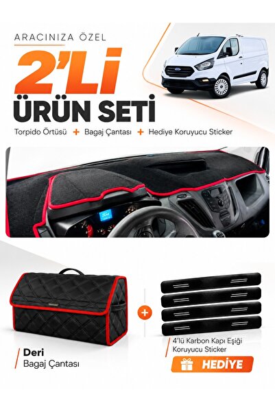 e-biz Ford Transit Custom (2012-2020) Compatible Glove Box Cover + Leather Lu...