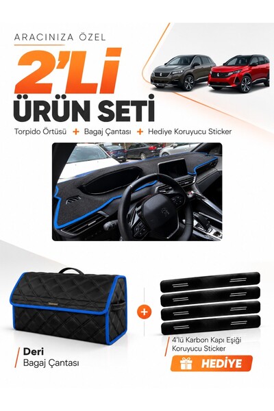 e-biz Peugeot 3008 (2016-2023) Compatible Dashboard Cover + Leather Trunk Bag...