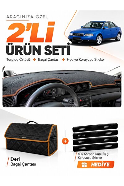 e-biz Audi A4 (1994-2001) Compatible Glove Box Cover + Leather Trunk Bag + St...