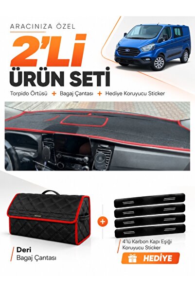 e-biz Ford Transit Custom (2016-2024) Compatible Glove Box Cover + Leather Tr...