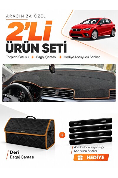 e-biz Seat Ibiza (2017-2021) Compatible Glove Box Cover + Leather Trunk Bag +...