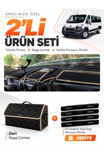 e-biz Peugeot Boxer (2017-2021) Compatible Dashboard Cover + Leather Luggage ...