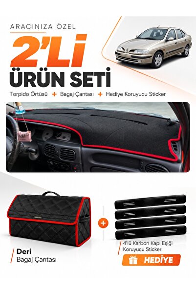 e-biz Renault Megane 1 (1995-2003) Compatible Glove Box Cover + Leather Trunk...