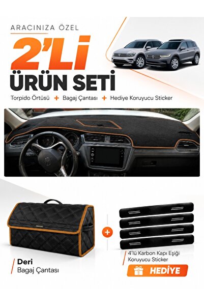 e-biz Volkswagen Tiguan (2016-2023) Compatible Dashboard Cover + Leather Trun...