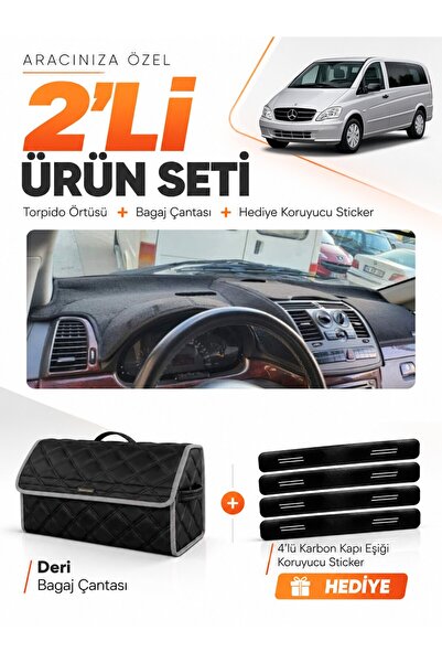 e-biz Mercedes Vi̇to W639 (2003-2014) Compatible Torpedo Cover + Leather Lugg...