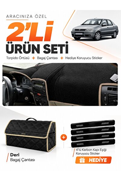 e-biz Fiat Albea (2005-2012) Compatible Dashboard Cover + Leather Trunk Bag +...