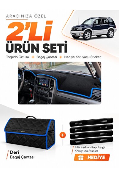 e-biz Suzuki Grand Vitara (2003-2006) Compatible Dashboard Cover + Leather Tr...