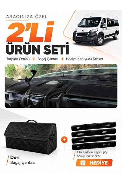 e-biz Peugeot Boxer (2017-2021) Compatible Dashboard Cover + Leather Luggage ...