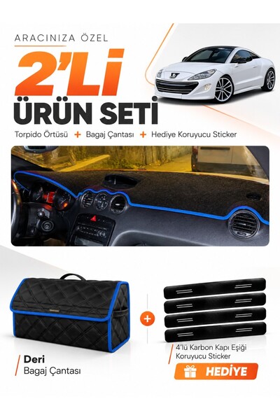 e-biz Peugeot Rcz (2010-2015) Compatible Glove Box Cover + Leather Trunk Bag ...