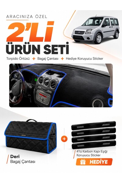 e-biz Ford Connect (2009-2012) Compatible Dashboard Cover + Leather Trunk Bag...