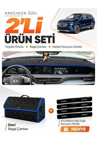 e-biz Togg T10X (2023-2026) Compatible Glove Box Cover + Leather Luggage Bag ...