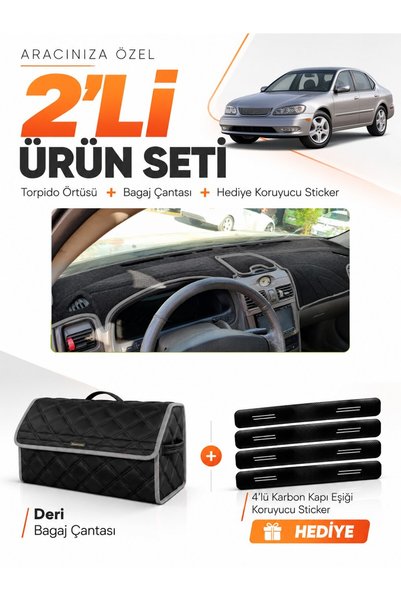 e-biz Glove Box Cover + Leather Luggage Bag + Sticker Set Compatible with Inf...