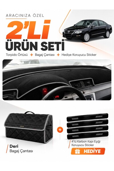 e-biz Volkswagen Passat B6 (2005-2010) Compatible Dashboard Cover + Leather T...