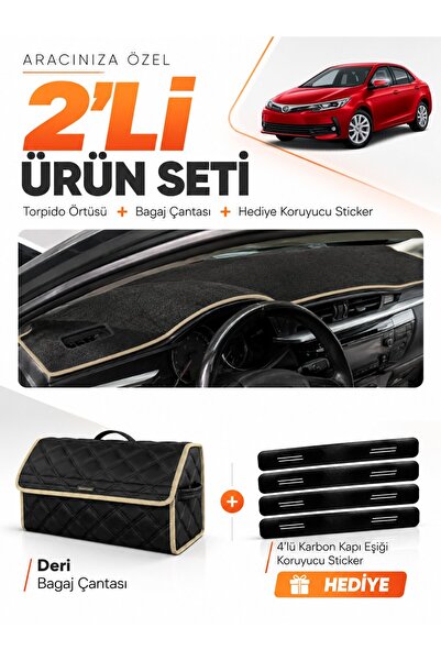 e-biz Toyota Corolla E170 (2012-2018) Compatible Dashboard Cover + Leather Tr...