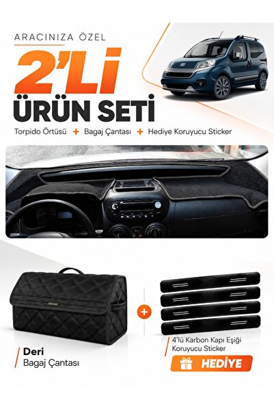 e-biz Fi̇at Fi̇ori̇no (2007-2026) Compatible Glove Box Cover + Leather Trunk ...