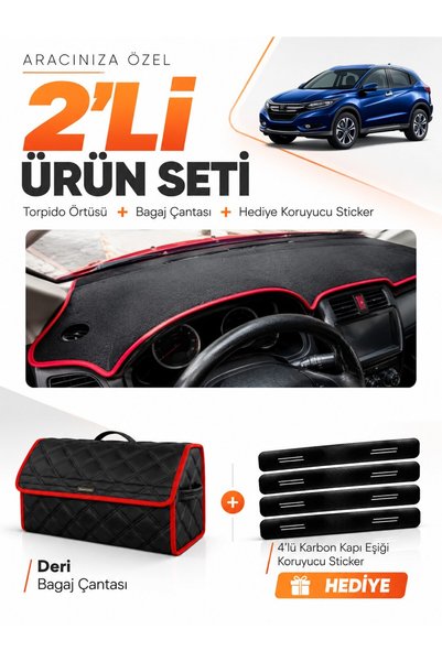 e-biz Dashboard Cover + Leather Trunk Bag + Sticker Set Compatible with Honda...