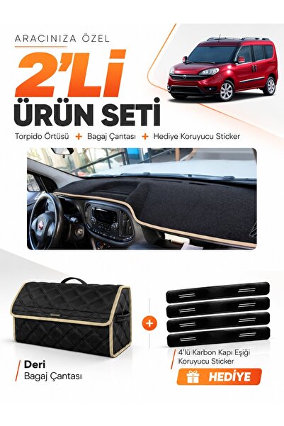 e-biz Fi̇at Doblo Fully Closed (2015-2023) Compatible Glove Box Cover + Leath...