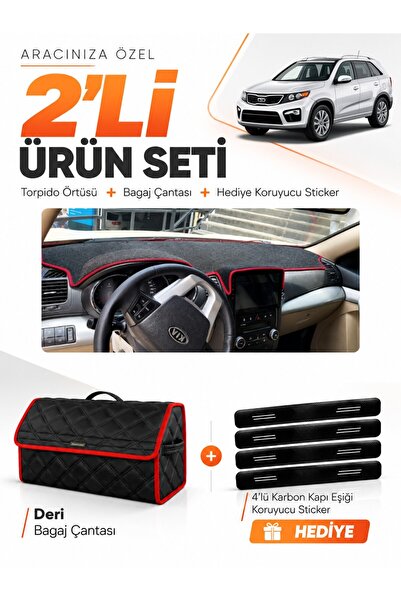 e-biz Kia Sorento (2009-2014) Compatible Torpedo Cover + Leather Trunk Bag + ...
