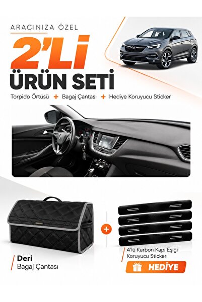 e-biz Opel Grandland X (2017-2020) Compatible Dashboard Cover + Leather Trunk...